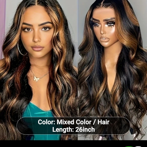 Mixed Color Long Wavy Hair Wig
